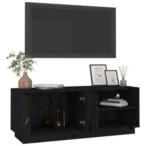 TV ormarić crni 105 x 34 x 40 cm od masivne borovine - Crna 1 Cijena