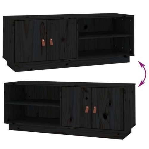 TV ormarić crni 105 x 34 x 40 cm od masivne borovine - Crna 1 Cijena