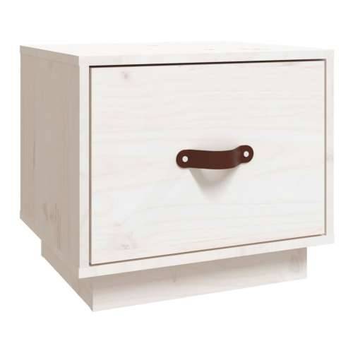 Noćni ormarić bijeli 40 x 34 x 35 cm od masivne borovine - Bijela 1 Cijena
