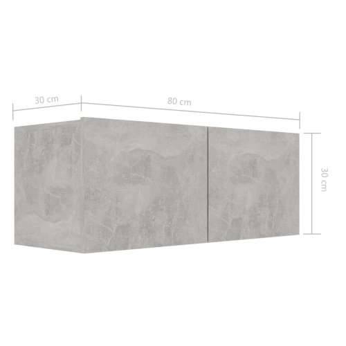 8-dijelni set TV ormarića siva boja betona konstruirano drvo - Beton siva 1 100 cm Cijena