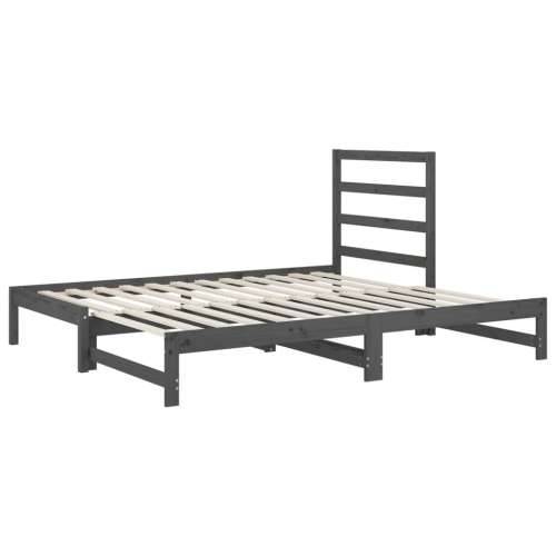 Dnevni ležaj na izvlačenje sivi 2x(90x200) cm masivna borovina - Siva 2x (90 x 200) cm Cijena