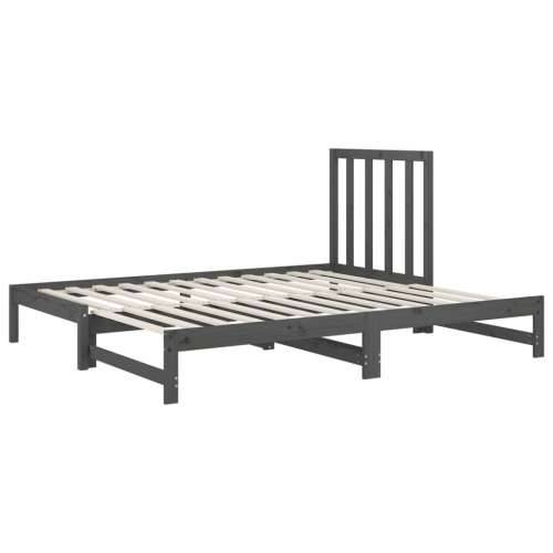 Dnevni ležaj na izvlačenje sivi 2x(90x200) cm masivna borovina - Siva 2x (90 x 200) cm Cijena