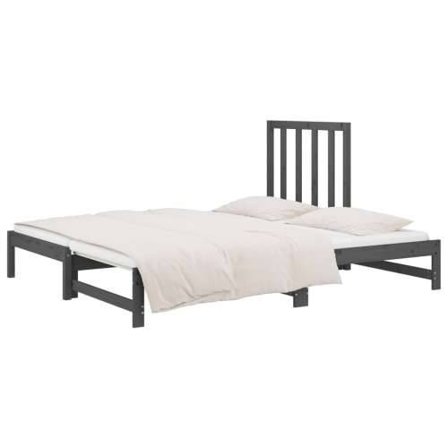 Dnevni ležaj na izvlačenje sivi 2x(90x200) cm masivna borovina - Siva 2x (90 x 200) cm Cijena