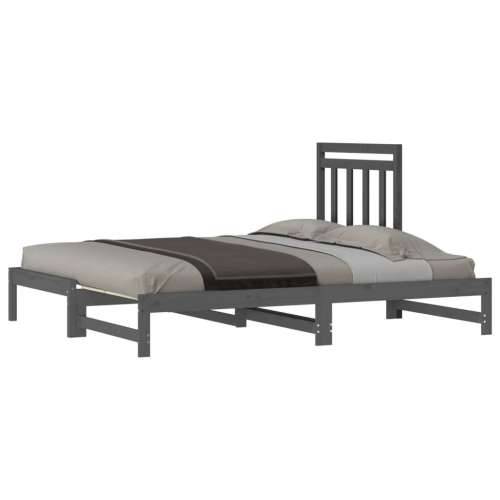 Dnevni ležaj na izvlačenje sivi 2x(90x200) cm masivna borovina - Siva 2x (90 x 200) cm Cijena