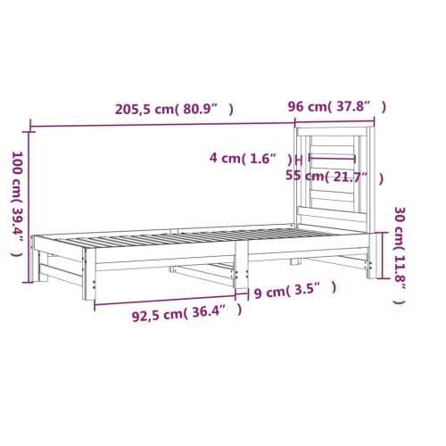 Dnevni ležaj na izvlačenje sivi 2x(90x200) cm masivna borovina - Siva 90 x 200 cm Cijena