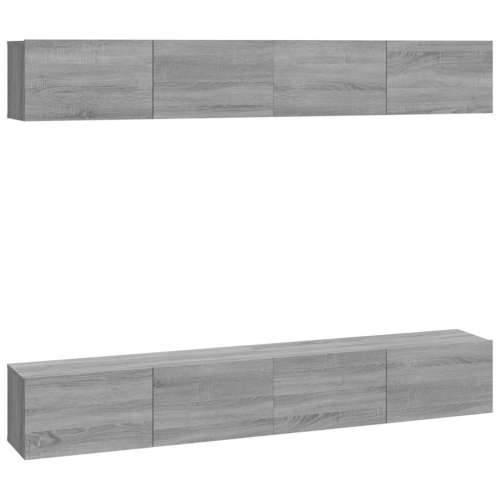 Zidni TV ormarići 4 kom boja sivog hrasta sonome 100x30x30 cm - Sivi hrast sonoma 4 100 cm Cijena