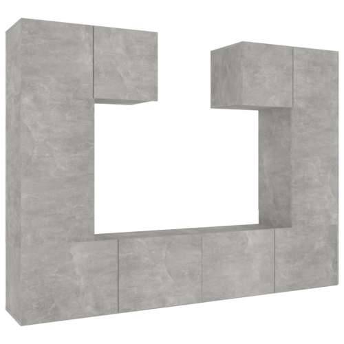 6-dijelni set TV ormarića siva boja betona drveni - Beton siva 6 80 cm Cijena