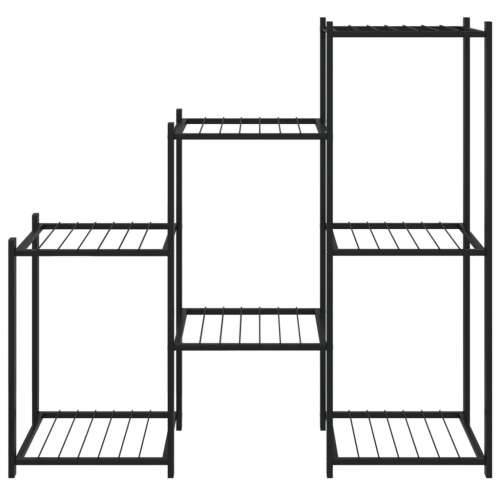 Stalak za cvijeće 83 x 25 x 80 cm crni željezni - 1 Bez kotača Cijena