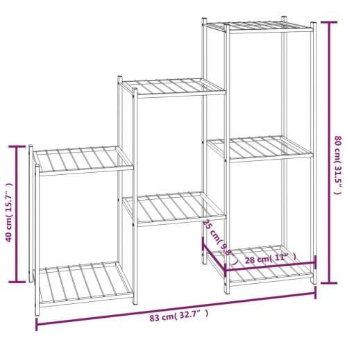 Stalak za cvijeće 83 x 25 x 80 cm crni željezni - 1 Bez kotača Cijena