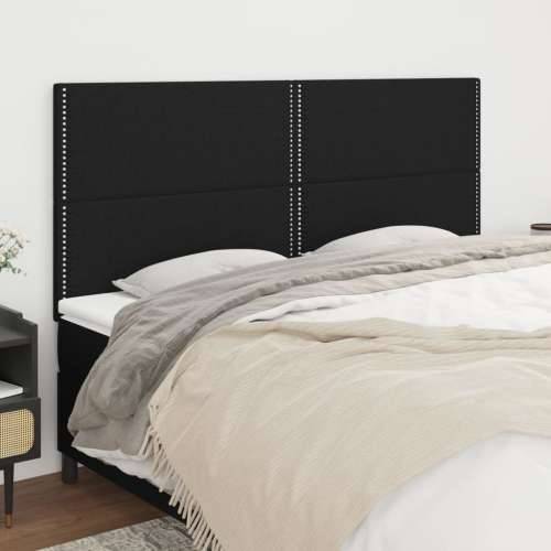Uzglavlje 4 kom crni 100x5x78/88 cm od tkanine - Crna 200 cm 1 Visoko Cijena