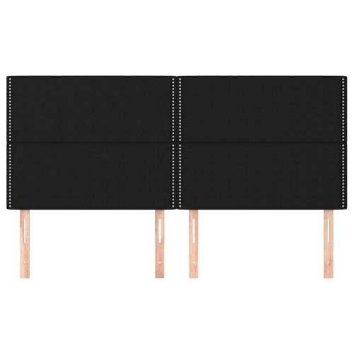 Uzglavlje 4 kom crni 100x5x78/88 cm od tkanine - Crna 200 cm 1 Visoko Cijena