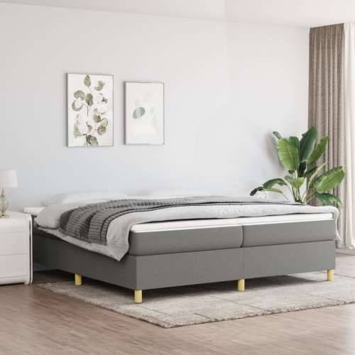 Okvir za krevet s oprugama tamnosivi 200x200 cm od tkanine Cijena