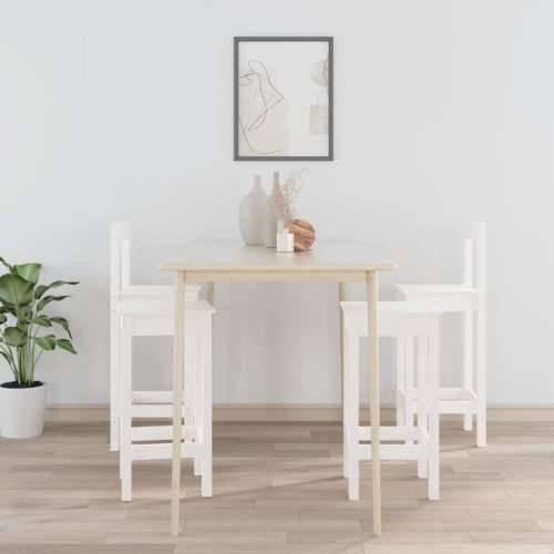 4-dijelni set barskih stolica bijeli od masivne borovine Cijena