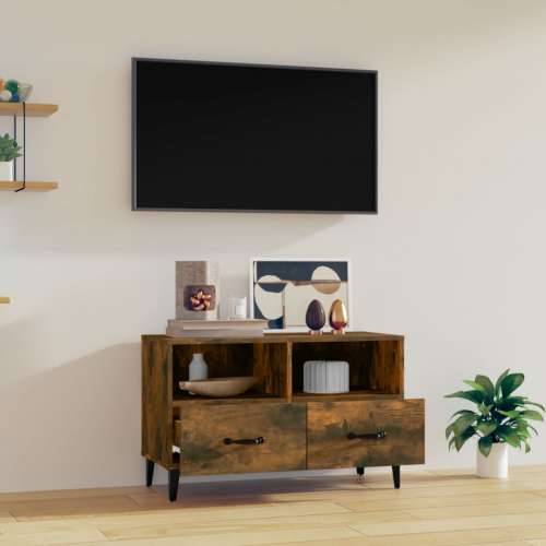 TV ormarić dimljeni hrast 80 x 36 x 50 cm konstruirano drvo - Dimljeni hrast 1 Cijena