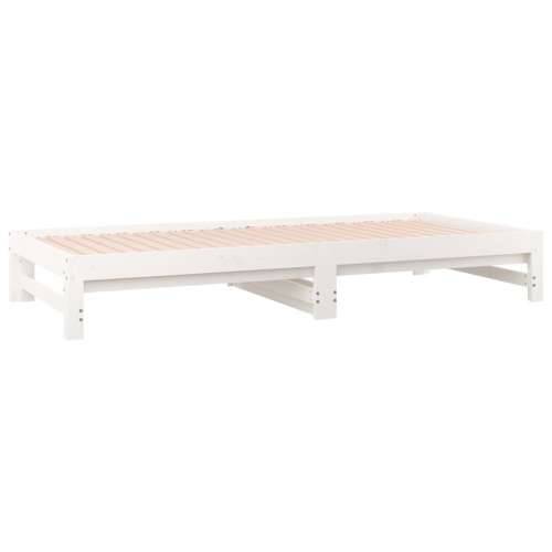 Dnevni ležaj na izvlačenje bijeli 2x(90x190)cm masivna borovina - Bijela Cijena