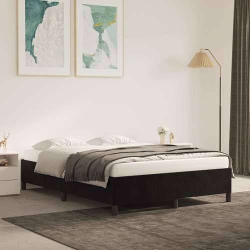 Okvir za krevet crni 140 x 190 cm baršunasti Cijena