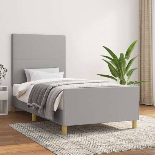 Okvir za krevet bez madraca svjetlosivi 80x200 cm od tkanine - Svjetlosiva 80 x 200 cm Gladak dizajn Cijena