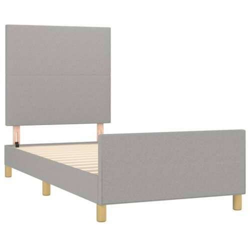 Okvir za krevet bez madraca svjetlosivi 80x200 cm od tkanine - Svjetlosiva 80 x 200 cm Gladak dizajn Cijena