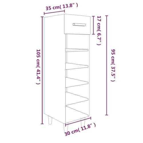 Ormarić za cipele boja hrasta 30x35x105 cm konstruirano drvo - Smeđi hrast 1 Cijena