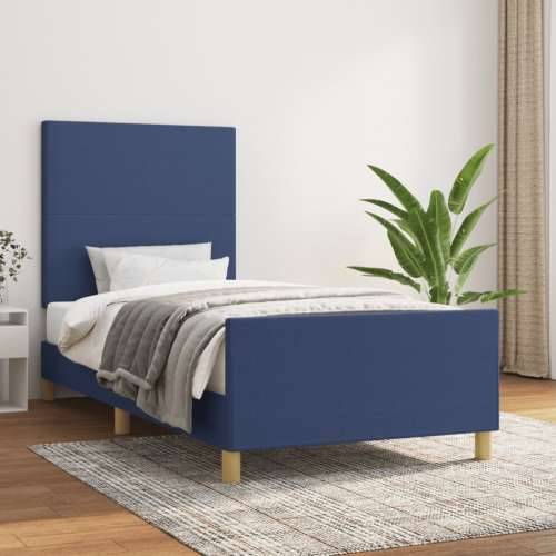 Okvir za krevet bez madraca plava 90x190cm od tkanine - Plava 90 x 190 cm Gladak dizajn Cijena