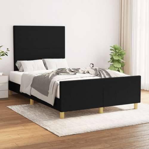 Okvir kreveta bez madraca crni 120 x 200 cm od tkanine - Crna 120 x 200 cm Gladak dizajn Cijena