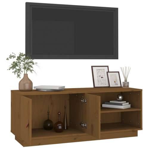 TV ormarić smeđa boja meda 105 x 34 x 40 cm od masivne borovine - boja meda 1 Cijena