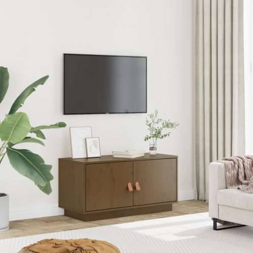 TV ormarić smeđa boja meda 80 x 34 x 40 cm od masivne borovine - boja meda 1 Cijena
