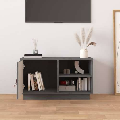 TV ormarić sivi 70 x 34 x 40 cm od masivne borovine - Siva 1 Cijena