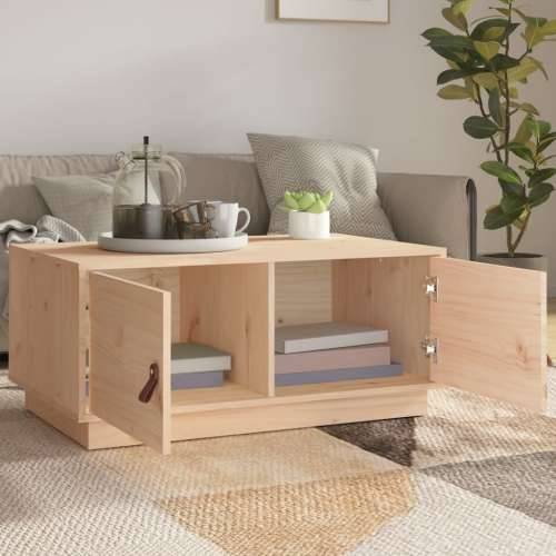 Stolić za kavu 80 x 50 x 35 cm od masivne borovine - Prirodna 1 Cijena