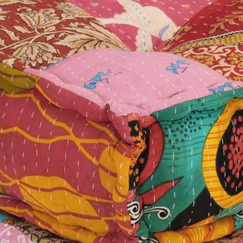 Modularni tabure s jastukom od tkanine s uzorkom patchwork Cijena
