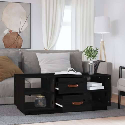 Stolić za kavu crni 100 x 50 x 41 cm od masivne borovine - Crna 1 Cijena