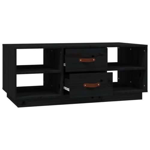 Stolić za kavu crni 100 x 50 x 41 cm od masivne borovine - Crna 1 Cijena