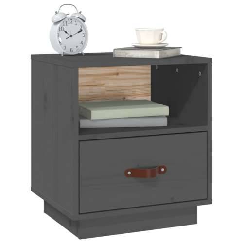 Noćni ormarići 2 kom sivi 40 x 34 x 45 cm od masivne borovine - Siva 2 Cijena