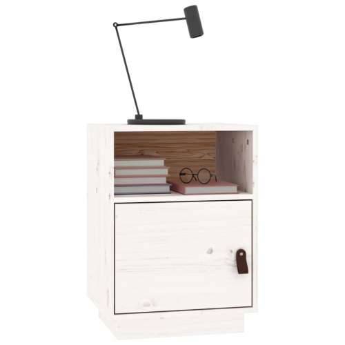 Noćni ormarići 2 kom bijeli 40 x 34 x 55 cm od masivne borovine - Bijela 2 Cijena
