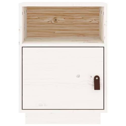 Noćni ormarići 2 kom bijeli 40 x 34 x 55 cm od masivne borovine - Bijela 2 Cijena