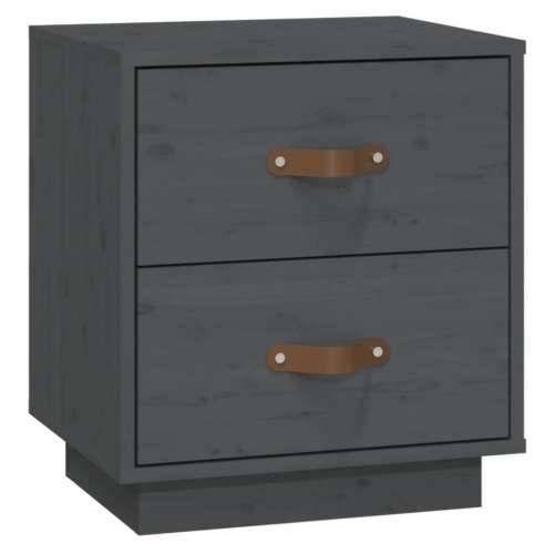 Noćni ormarići 2 kom sivi 40 x 34 x 45 cm od masivne borovine - Siva 2 Cijena