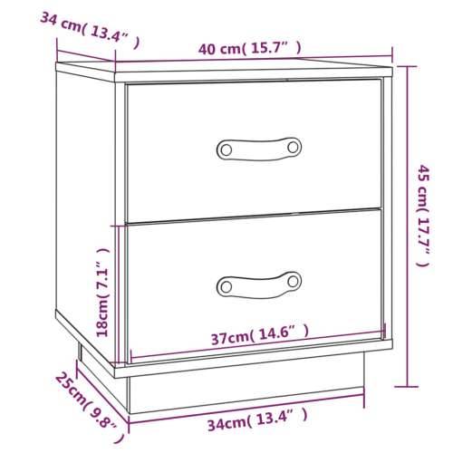 Noćni ormarići 2 kom sivi 40 x 34 x 45 cm od masivne borovine - Siva 2 Cijena