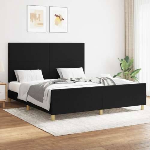 Okvir za krevet bez madraca crni 160x200 cm od tkanine - Crna 160 x 200 cm Gladak dizajn Cijena
