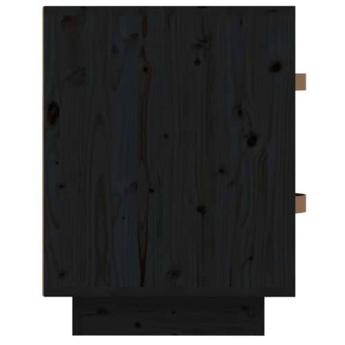  Noćni ormarić crni 40 x 34 x 45 cm od masivne borovine Cijena