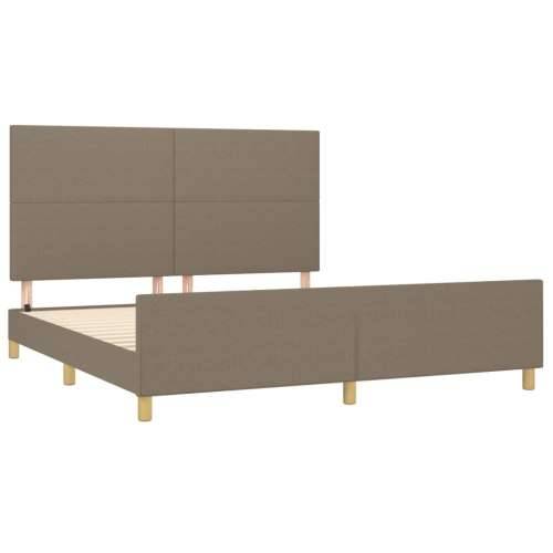 Okvir za krevet bez madraca smeđesivi 160x200 cm od tkanine - Sivo-smeđa 160 x 200 cm Gladak dizajn Cijena