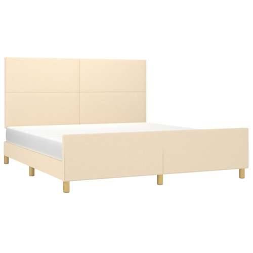 Okvir za krevet bez madraca krem 160x200 cm od tkanine - Krema 160 x 200 cm Gladak dizajn Cijena