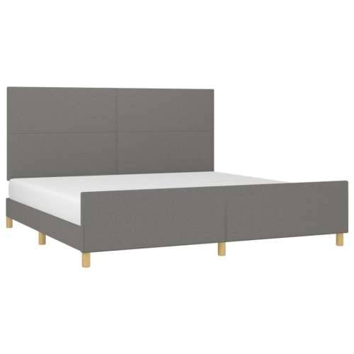 Okvir za krevet bez madraca tamnosivi 200x200 cm od tkanine - Tamno siva 200 x 200 cm Gladak dizajn Cijena