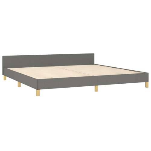Okvir za krevet bez madraca tamnosivi 200x200 cm od tkanine - Tamno siva 200 x 200 cm Gladak dizajn Cijena