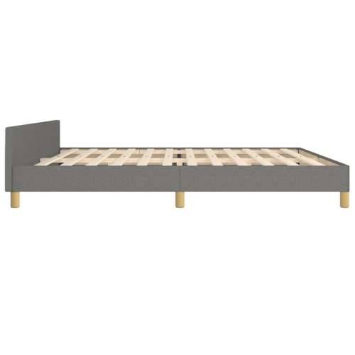 Okvir za krevet bez madraca tamnosivi 200x200 cm od tkanine - Tamno siva 200 x 200 cm Gladak dizajn Cijena