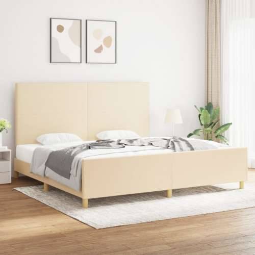 Okvir za krevet bez madraca krem 200x200 cm od tkanine - Krema 200 x 200 cm Gladak dizajn Cijena