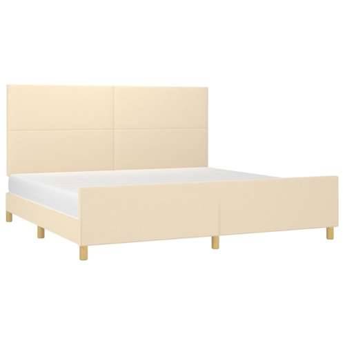 Okvir za krevet bez madraca krem 200x200 cm od tkanine - Krema 200 x 200 cm Gladak dizajn Cijena