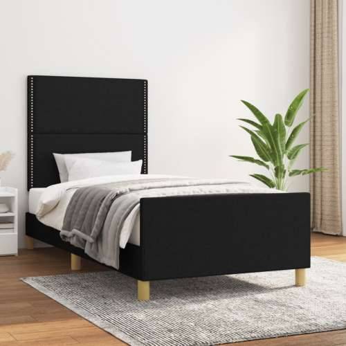 Okvir za krevet bez madraca crni 90x200cm od tkanine - Crna 90 x 200 cm Obično s čavlima Cijena