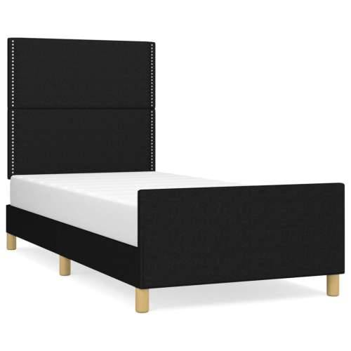 Okvir za krevet bez madraca crni 100x200 cm od tkanine - Crna 100 x 200 cm Obično s čavlima Cijena