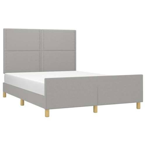 Okvir za krevet bez madraca svjetlosivi 140 x 190 cm od tkanine - Svjetlosiva 140 x 190 cm Obično s čavlima Cijena