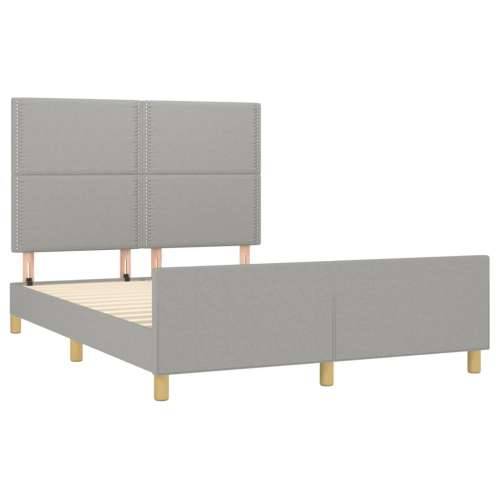 Okvir za krevet bez madraca svjetlosivi 140 x 190 cm od tkanine - Svjetlosiva 140 x 190 cm Obično s čavlima Cijena